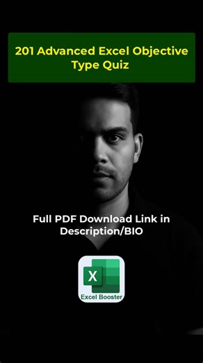 Excel Courses | Data Analyst Training | Master Advanced Excel with this 201 Objective Type Excel Quiz 🔥 Full PDF Download Link Here:... | Instagram