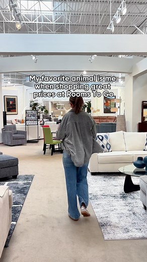 The showroom is our favorite habitat 🦋 Spot great furniture at even greater prices with our Presidents' Day Sale & Coupons! #roomstogo #furnitureshopping #furnituresale
