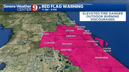 ‘Red Flag’ fire warning issued Thursday for most of Central Florida