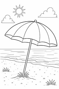 Coloriage parasol plage facile et gratuit à imprimer