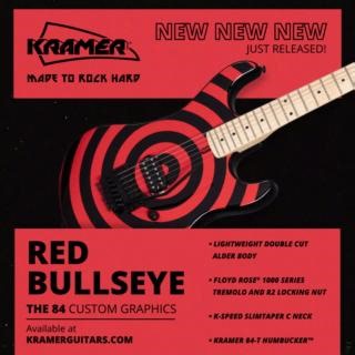 Hit the link. It's the only place you can get this exclusive "Red Bullseye" 84! 🎯https://ow.ly/oczN50SuzLy | Kramer Guitars USA
