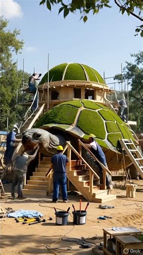 🐢 Jungle Turtle House – Hidden Nature Paradise 🌿🏡 #turtle #housebuild #jungle #shorts #viral