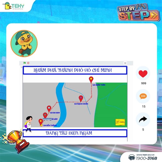 🚀 12 Tuổi Làm Game - Tại Sao Không? 🚀 Cùng "check-in" chuyến tàu Metro đặc biệt của bạn Bùi Minh Đức (12 tuổi) nhé! 📌Lộ trình: Bến Thành ➡️ Nhà hát ➡️ Ba Son ➡️ Rạch Chiếc ➡️ Suối Tiên. 📌Cách chơi: Vượt qua các thử thách kiến thức để tàu lăn bánh. 📌Công cụ: Lập trình trên công cụ CodeKitten. Từ một người chơi game, Minh Đức đã trở thành một "lập trình viên nhí" thực thụ. Con không chỉ giỏi code, mà còn am hiểu lịch sử và có tư duy thiết kế trải nghiệm người dùng cực đỉnh! 📌 Ba mẹ muốn con 