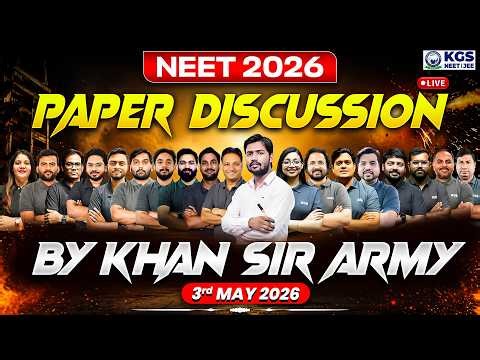 🛑NEET 2026 Question Paper Discussion Live Analysis 📝NEET 2026 Exam Paper Solution 3rd May | KGS Team