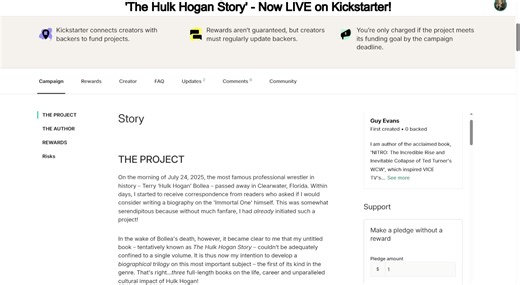 The man himself Neal Pruitt discusses 'The Hulk Hogan Story' project on Kickstarter: https://www.kickstarter.com/projects/hulk-hogan-book/the-hulk-hogan-story-a-biographical-trilogy/ | Neal Pruitt's Secrets of WCW Nitro | Facebook