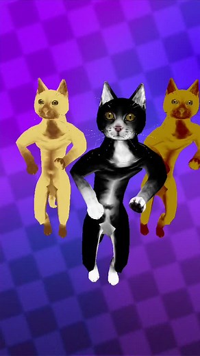 Synchronized Dancing Cats in Colorful Animation