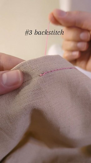 Mset Fashion Design on Instagram: "How to sew a backstitch: A backstitch is a basic hand stitch that creates a line of stitches without a break between them, so it looks like a continuous straight line of thread, it is also one of the most durable stitches that doesn’t come undone easily. The stitch is made by bringing thread behind the previous stitch and then coming out of the fabric in front of the previous stitch. 🫶🪡✨ #sewinginstagram #sewingforbeginners #fashiondesigner #sewingtutorial #h