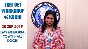 2.6K views · 27 reactions | FREE OET SEMINAR @ KOCHI OET UPDATED WRITING WORKSHOP WITH TIPS & STRATEGIES FOR LISTENING, READING & SPEAKING Venue : EMS MEMORIAL TOWN HALL, KOCHI Date : 28 SEPTEMBER 2019 For Registration : 8943419999, 7593869999 | Medcity Kottayam | Facebook