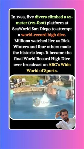 Terrifying World Record High Dive — 172 Feet, 1983 #shorts #worldrecord