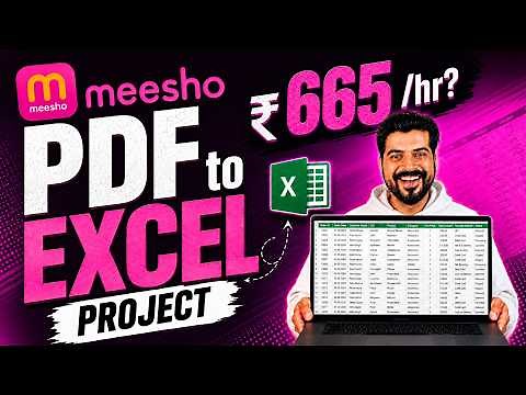 PDF to Excel project Rs. 665 per hour ❓ (Second Salary)