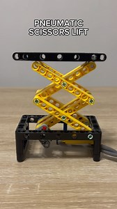 Pneumatic Scissors Lift #lego #technic #legotechnic #mechanism #mechanical #pneumatic #legotips #legoideas #mechanisms #diy #experiment #legotechnicmoc #engineering #legofan #legomoc #liftingmechanism | Bricks Master Builders