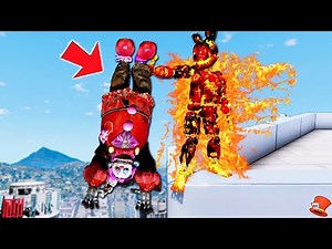 FLAMING Springtrap VS CLOWN Springtrap Animatronic! (GTA 5 Mods FNAF RedHatter)