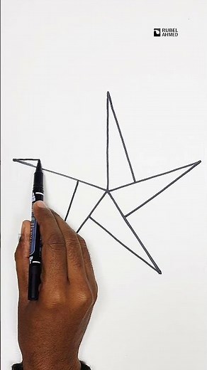 Easy Star Drawing Trick | star drawing #StarDrawing #EasyDrawing #DrawingTutorial #SimpleArt