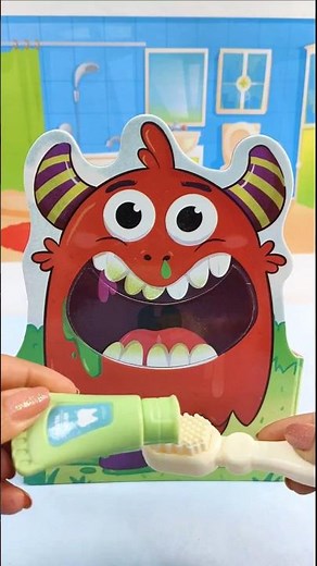 🪥Learn to Brush Teeth with a Funny Monster | Brush It Song #cocomelon #toddlerlearning #shorts