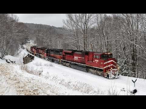 Snowy Chase of Vermont Rail System GMRC 263 & 264, Railfanning Rutland - Bellows Falls, VT 2/22/26