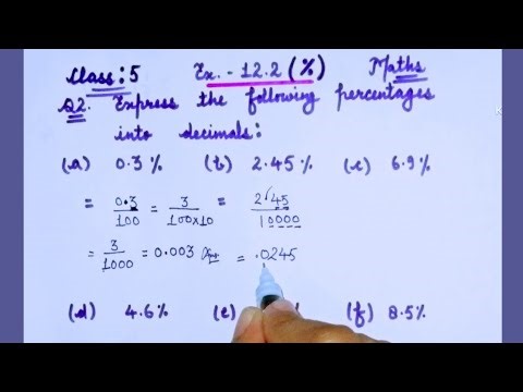 🎯Express the following percent as decimal || how to convert percentage to decimal