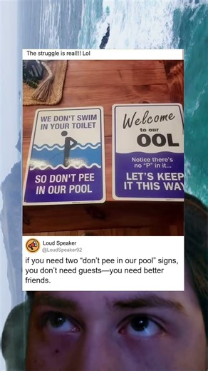 Two Pool Signs One Message No “p” Allowed
