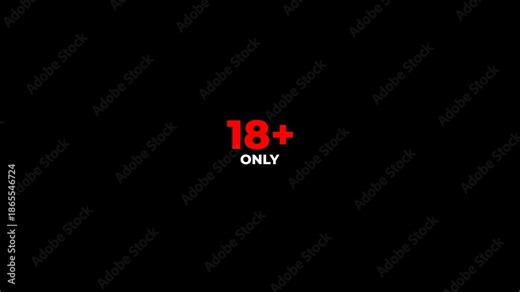 18 plus age restriction warning animation with bold text on transparent background. Clean and modern adult content disclaimer in 4K resolution, suitable for mature audience notice, content rating, par