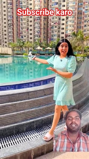 yeh dekhiye Swing pool 😱😘🏖️#funny #shorts #swimming #pool #garden #priyalkukreja #ytshorts