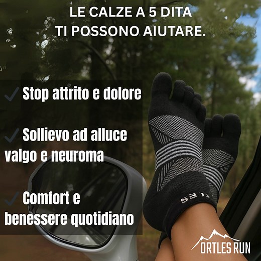11K views | "Sono comodissimi e le dita non si accavallano, per chi ha problemi di alluce valgo o artrosi sono perfetti ❤️" - Cristina Le nostre calze a 5 dita creano spazio per l’alluce, riducono lo sfregamento e aiutano la circolazione locale: non sono un medico, ma tante persone dicono che sentono meno pressione e più comfort nelle ore in piedi.  Vuoi provarle? Spedizione e reso facile Le trovi qui --> https://ortles.run/collections/tutto-il-catalogo | Ortles Run | Facebook