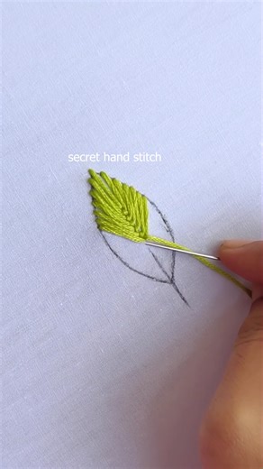 Easy embroidery fly leaf stitch 🌿 | Secret Hand Stitch