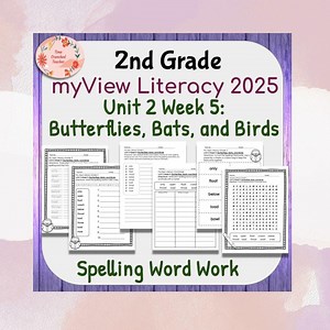 2nd Grade My View Literacy 2025 | Butterflies, Bats, and Birds | Spelling Word Work | 2nd Grade Reading | 2nd Grade Spelling | Digital File - Etsy UK