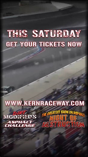 Want some more excitement featuring some of our dirt Modifieds? Be sure to check out the GREATEST SHOW ON ASPHALT this Saturday night at Kevin Harvick's Kern Raceway with the Night of Destruction. A full night of thrills including destruction, Supermoto racing, dirt Modifieds on asphalt, and much more. More info at www.KernRaceway.com | Bakersfield Speedway