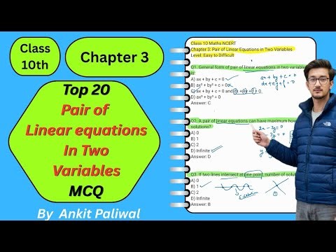 📘 Class 10 Maths NCERT | Chapter 3: Pair of Linear Equations in Two Variables | MCQ🔥By Ankit Paliwal