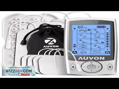 AUVON Dual Channel TENS Unit Muscle Stimulator Machine with 20 Modes 2"