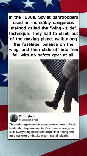 In the 1930s, Soviet paratroopers used an incredibly dangerous method called the wing slide #shorts