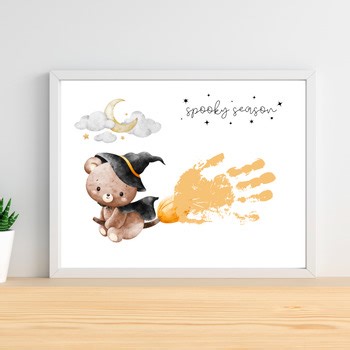 Spooky Season Handprint Craft, Halloween Witch Footprint Keepsake Art