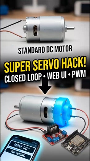 Turn ANY DC Motor into a Smart Servo! ⚙️#servomotor #esp32 #mechatronics #robotics #servo