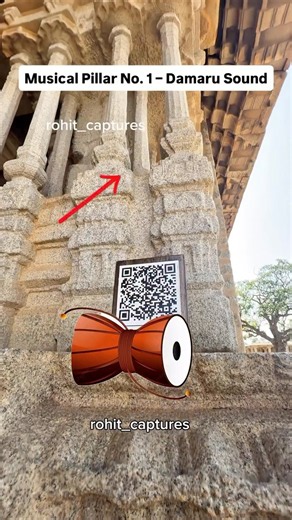 Musical pillar sounds 😱 #history #hampitemple4k #travel