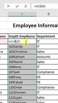 Combine 2 Columns Into 1 in Excel, Marge Data in Excel #short #combine