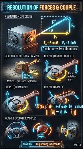 Resolution of Forces & Couple (Torque) | Explained with Real Examples