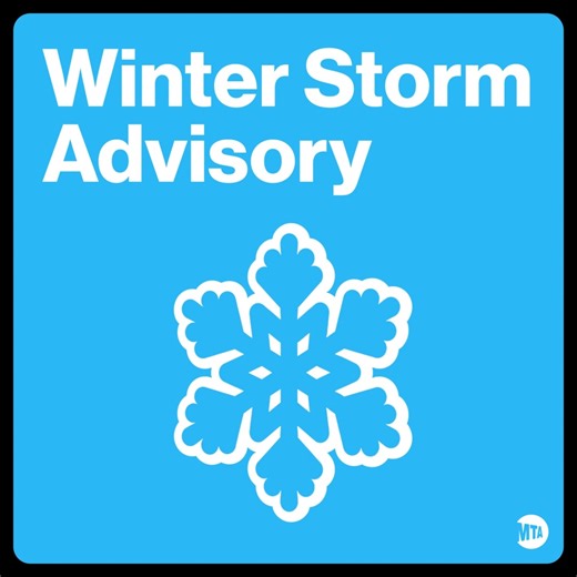 A winter storm is expected in our area this weekend. Our crews are ready to respond, but there may be changes to subway, rail and bus service. Please plan ahead and check the latest service status on our website or in the MTA or TrainTime app. For the latest service information, you have a few options: - Visit mta.info - Check the MTA or TrainTime app - Sign up for real-time service alerts at mta.info/notify Stay safe this weekend! 🌨️ | Metropolitan Transportation Authority - MTA