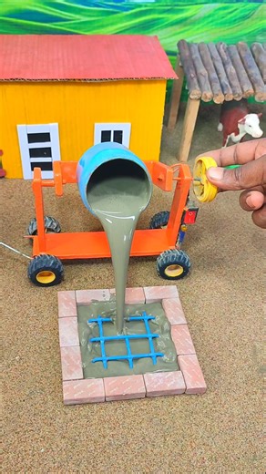 😍 DiY Tractor Realistic Cement Mixer Machine Bricks Work Construction Project #shorts #youtubeshorts