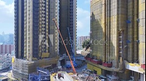 Dilapidated building in Hung Hom Whampoa To Kwa Wan Ho Man Tin near Kowloon Hong Kong, was demolished and rebuilt into a boutique residential apartment. Community redevelopment