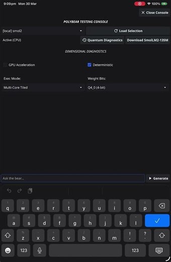 Loom/Poly AI: Deterministic Neural Engine Running Locally on iPad Mini 6