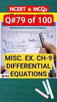 MCQ 7️⃣9️⃣ Differential Equations Misc. – Q. 15 ✅️ NCERT MCQ Series | Maths Class 12 ‪@MathsBetter‬