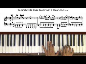 Bach / Marcello Oboe Concerto in D Minor Adagio mvt Piano Tutorial
