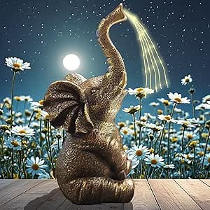 Elephant Solar Light Statue - LED Light Strings for Outdoor Garden Decor, Birthday Gifts for Women, Home Decor