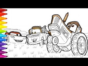 Tractor Tipping with Lightning McQueen and Mater . CARS Drawing and Coloring Pages | Tim Tim TV