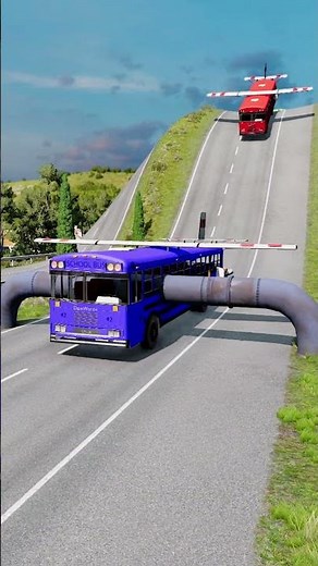 Biggest Bus vs Low Pipe BeamNG Drive #beamngshorts #gamingshorts #gameplay