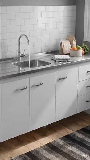 Balcão Gabinete com Pia Inox 150cm 4 Portas Gabriela AJL Móveis Branco e Preto