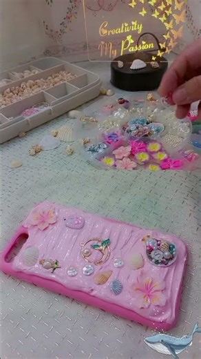 🌊🪼seashell themed mobile case #diy #viralvideo #1000subscriber #viral #shortvideo #subscribe #shorts