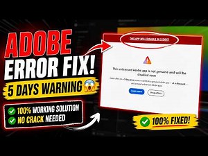 Adobe Unlicensed App Error Fix 🔥 5 Days Warning Problem Solved (100% Working)