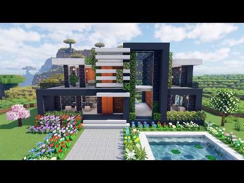 Minecraft Tutorial :: How to Build a Dark Modern House 🖤🏡