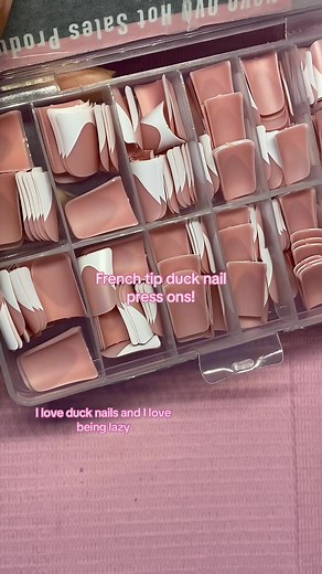 Easy French Tip Duck Nail Press Ons Tutorial