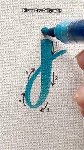 How to Write Letter J - Easy Tutorial for Beginners #nhuandaocalligraphy #brushlettering